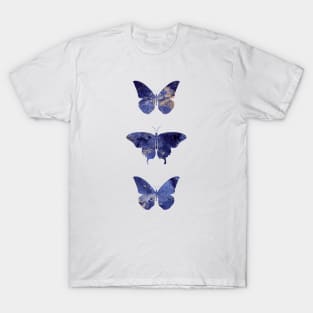 Butterflies Navy and Blush Pink Stone T-Shirt